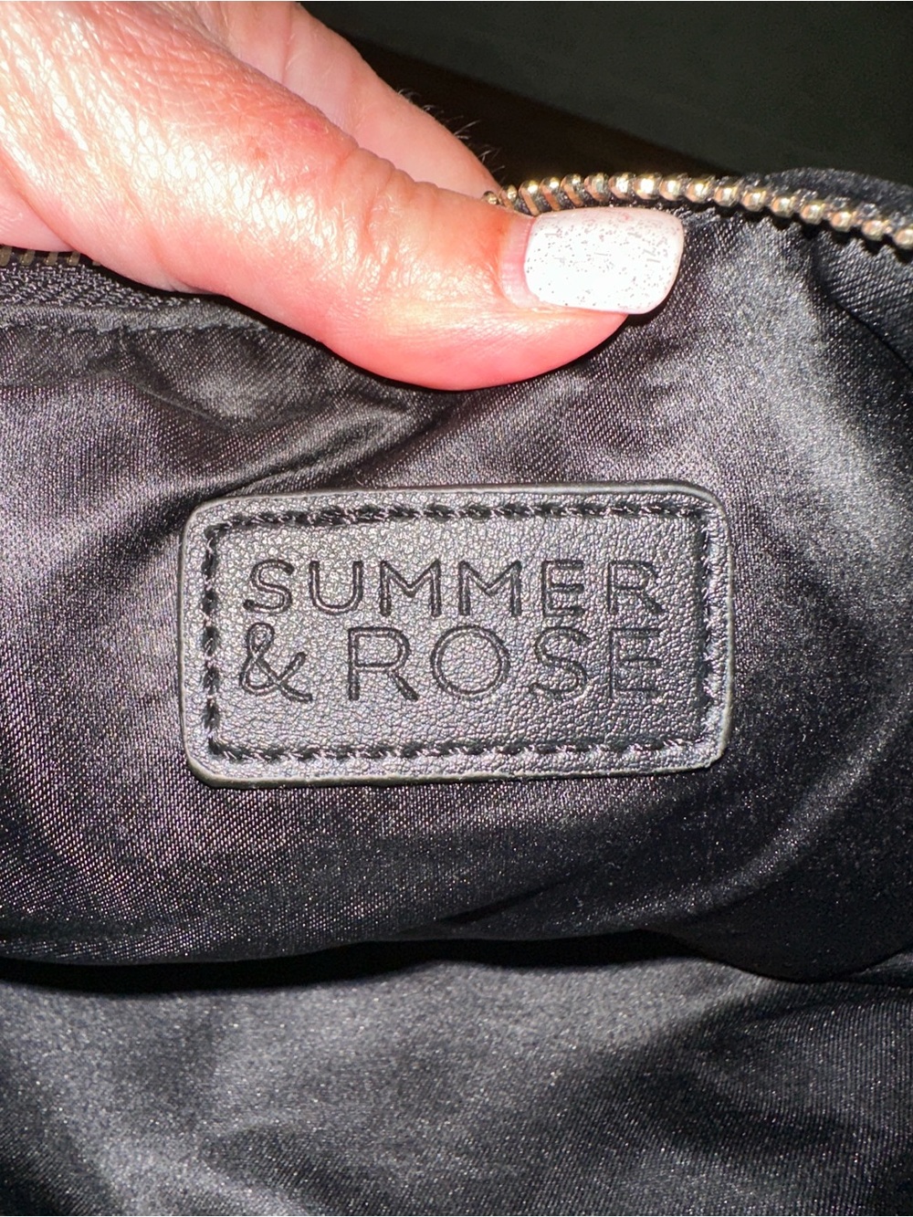 Summer & Rose Vegan Leather Black Foldover Interior Zip Clutch - Picture 4 of 4